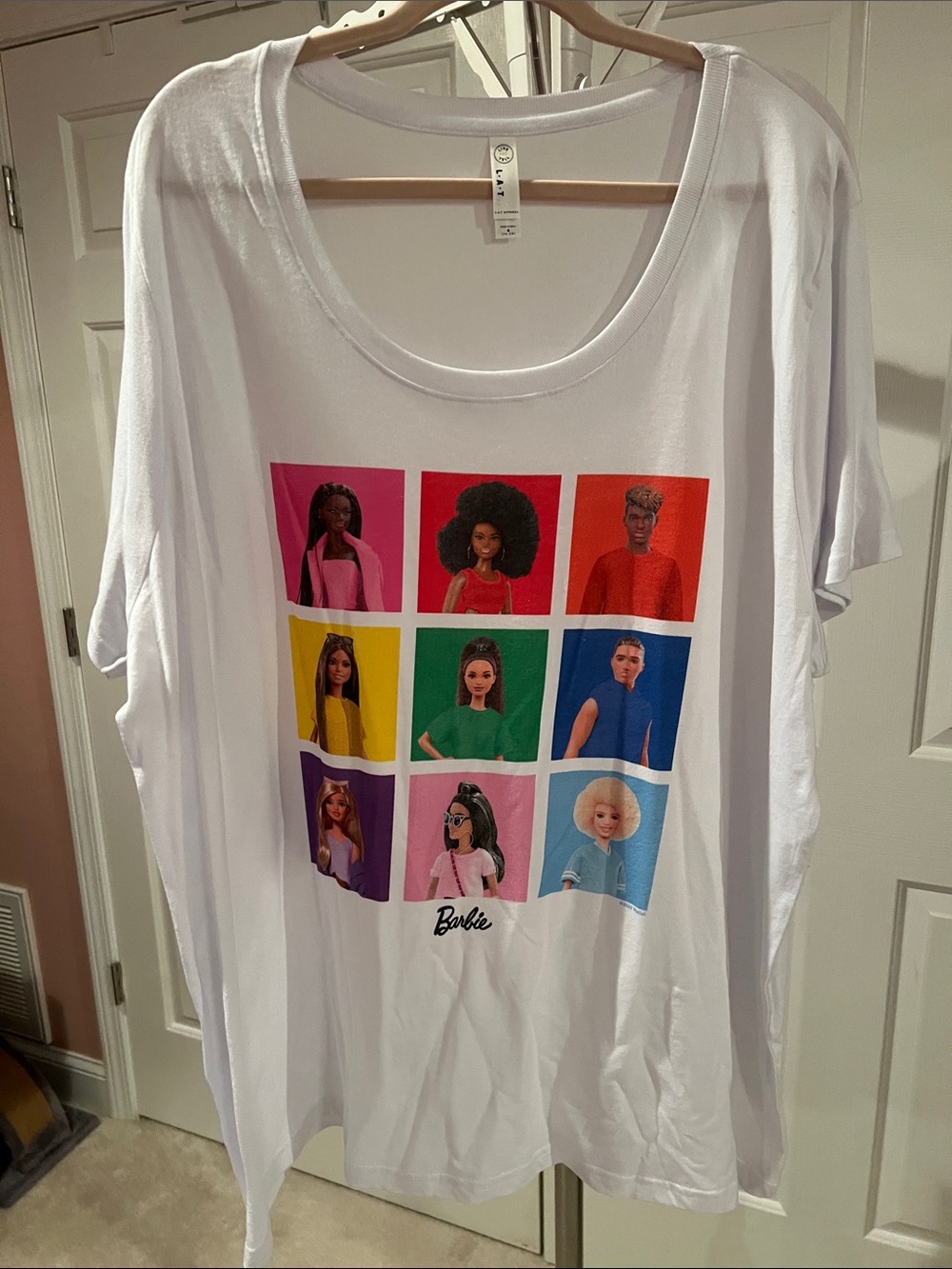 Barbie White Tee Size 4X NWOT